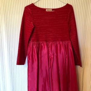Girl’s Red Satin Holiday Dress